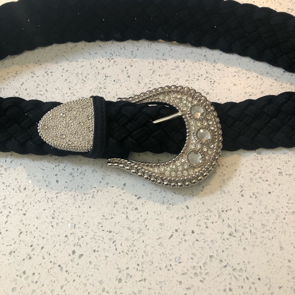 Large Black rhinestone belt